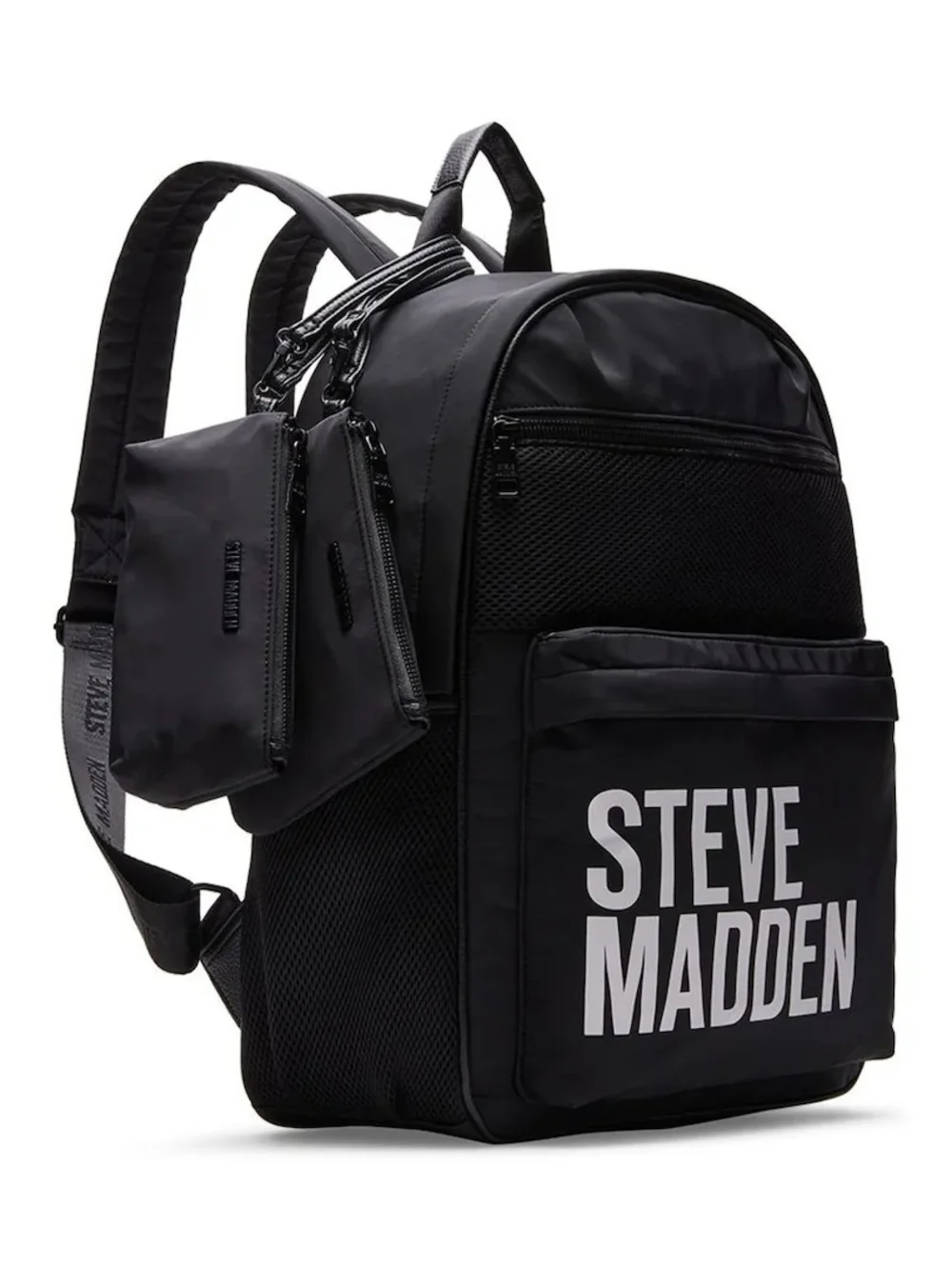 Steve Madden Black Backpack with Bold Front Logo
